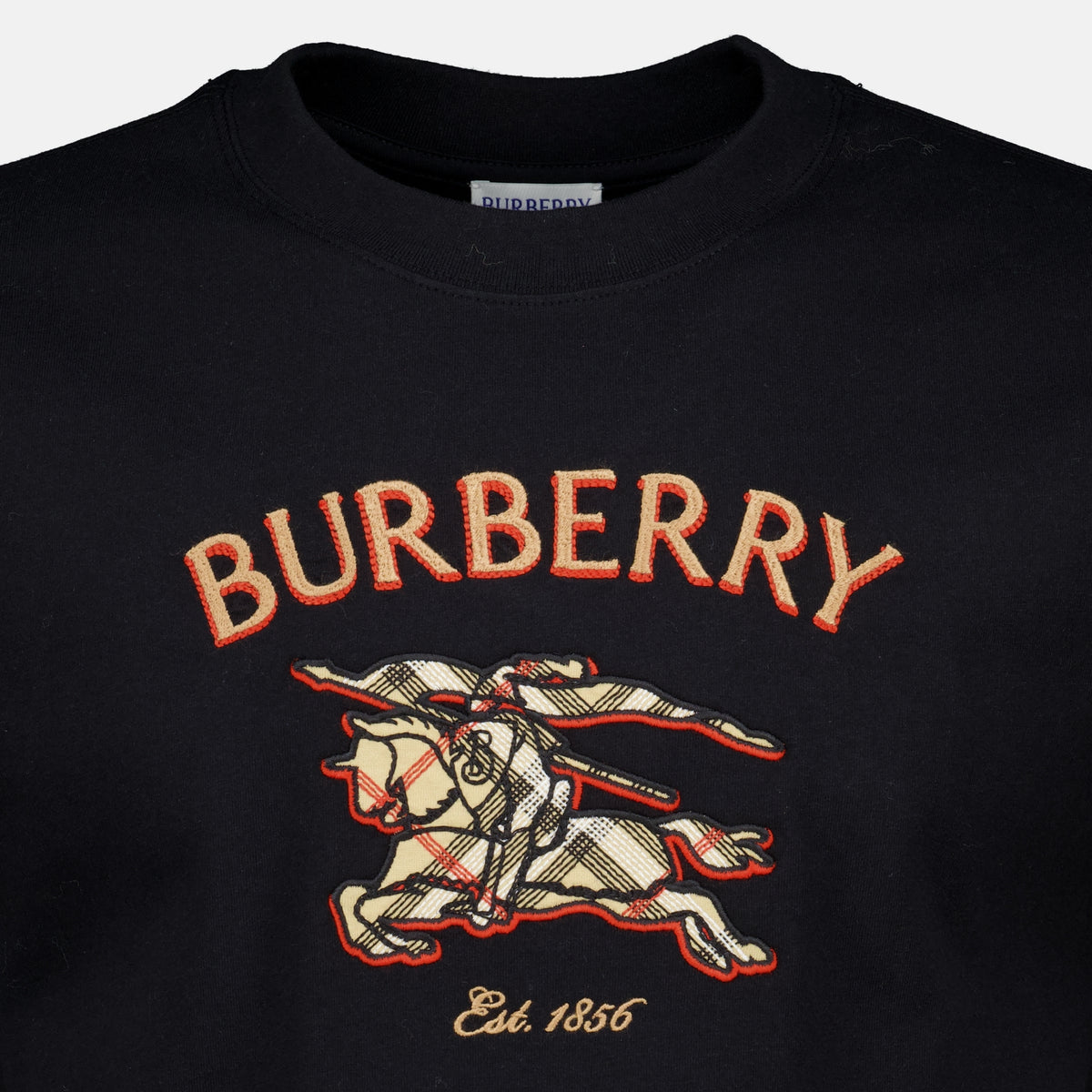 T-shirts Knight Check Black T-shirt Burberry Noir Homme