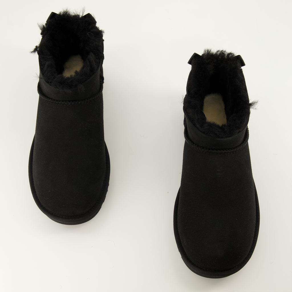 Bottines Bottes Ultra Mini Bailey Bow noir Ugg Noir Femme