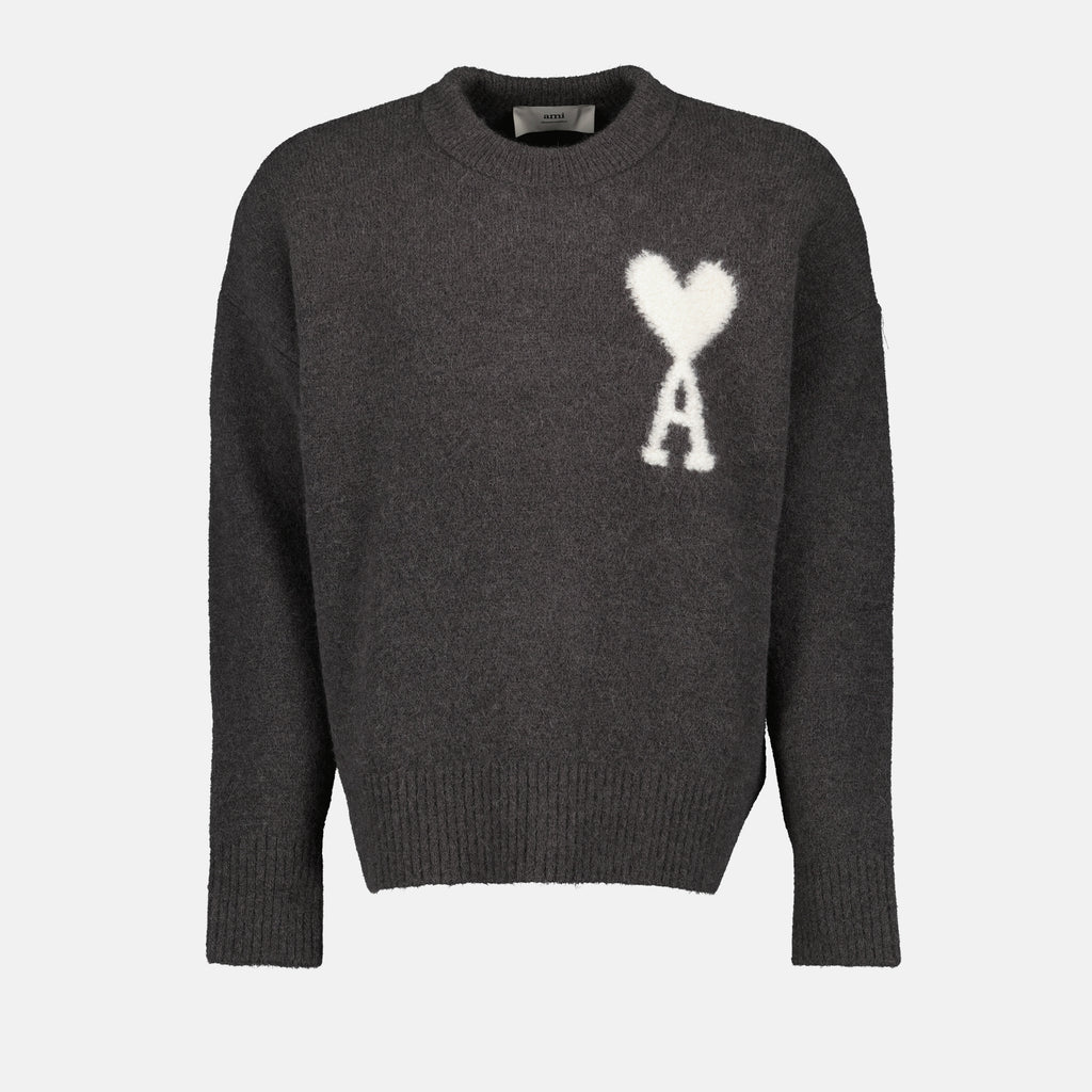 Maille Pull AMI de Coeur Ami PARIS Gris Unisexe