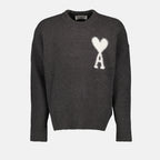 Maille Pull AMI de Coeur Ami PARIS Gris Unisexe