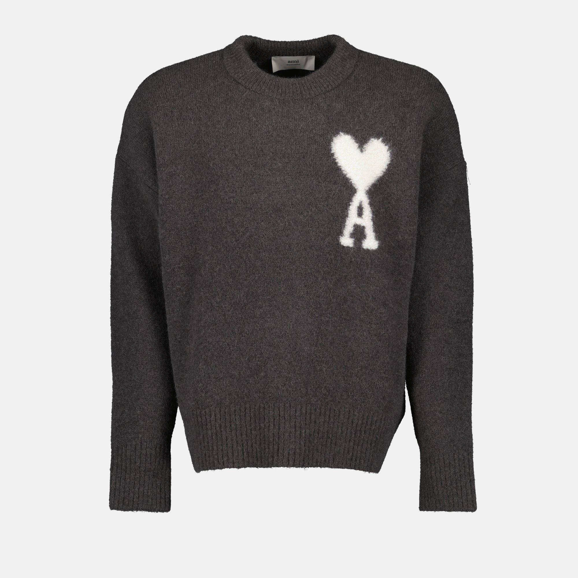 Maille Pull AMI de Coeur Ami PARIS Gris Unisexe
