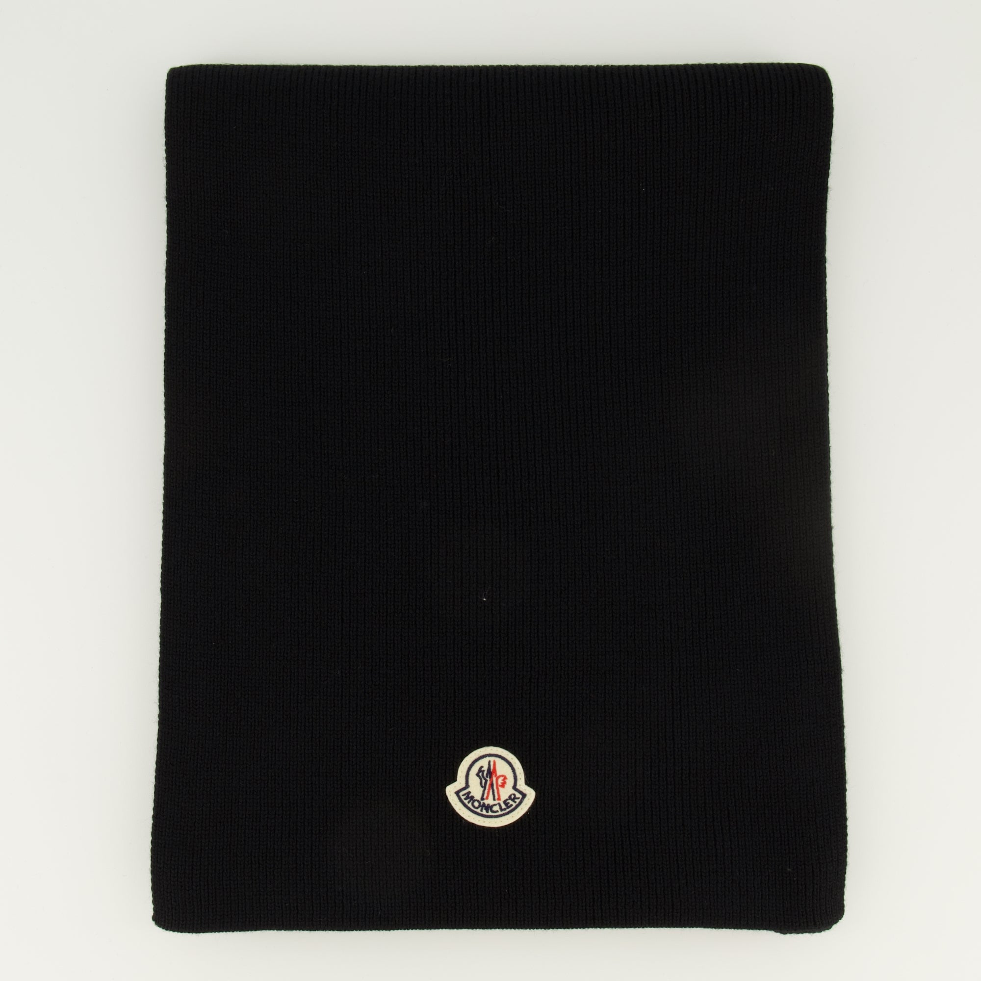 Bild des schwarzen Wollschals von Moncler für Herren - Herbst-Winter 2025 - Detaillierte Ansicht_2