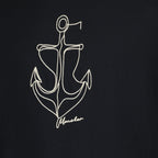 T-shirts T-shirt de algodão bordado azul marinho Moncler Bleu foncé Homme