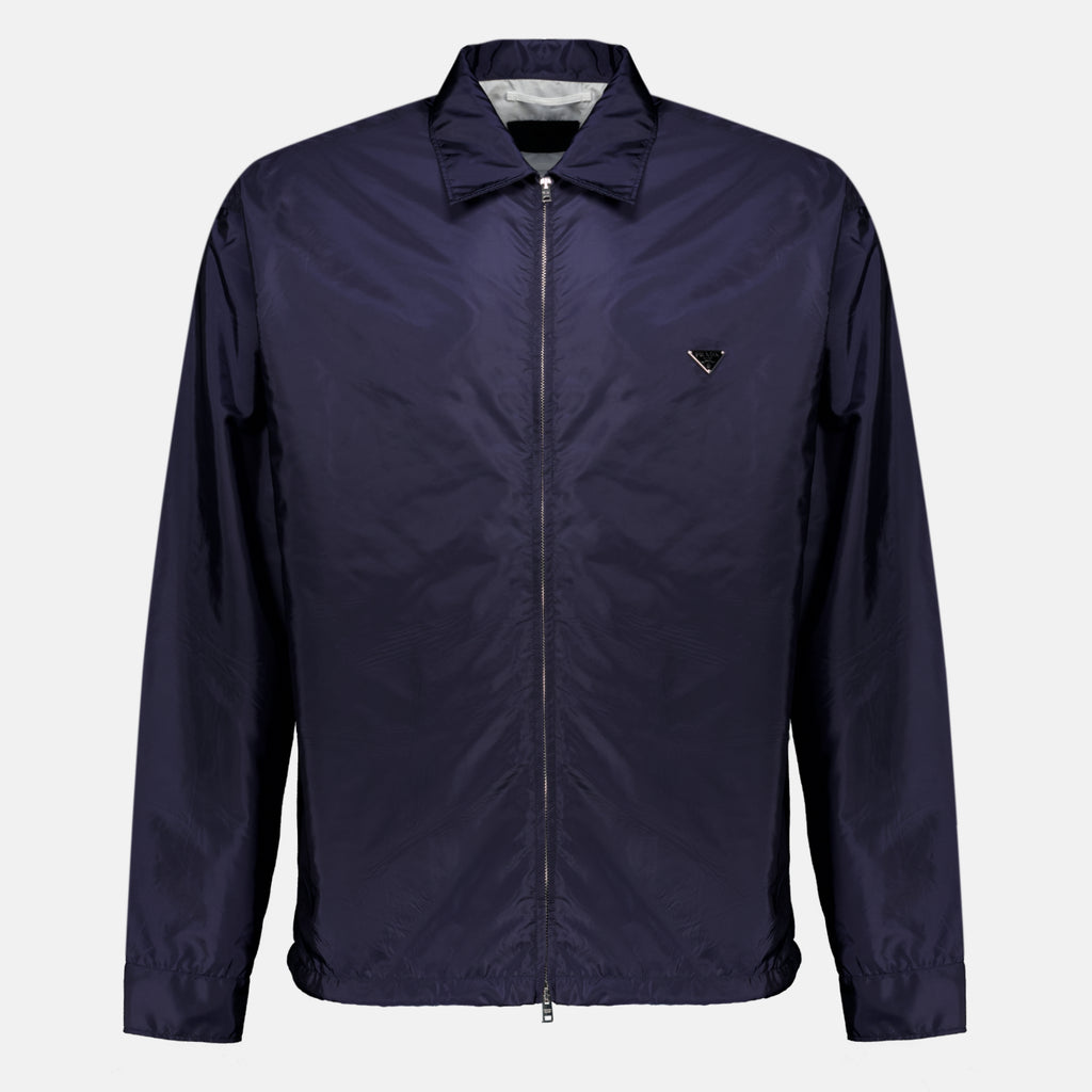 Chemises Camicia Blu Navy in Re-Nylon Prada Bleu foncé Homme