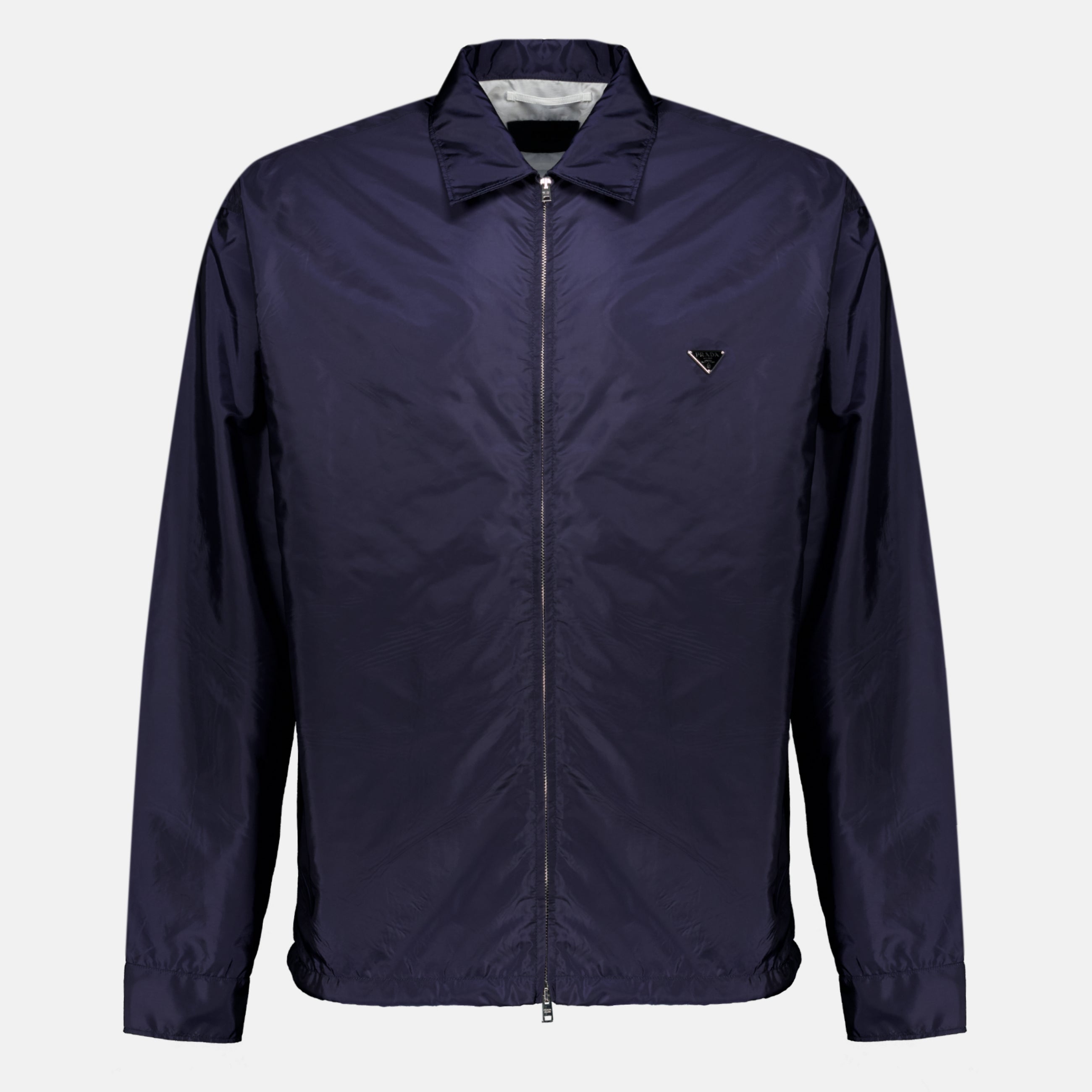 Chemises Camicia Blu Navy in Re-Nylon Prada Bleu foncé Homme