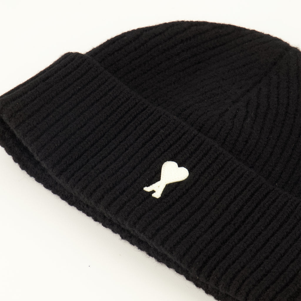 Chapeaux, casquettes et bonnets Bonnet noir en laine Ami PARIS Noir Unisexe