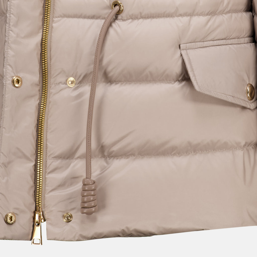 Manteaux Casaco de Plumas Raies Bege Moncler Beige Femme