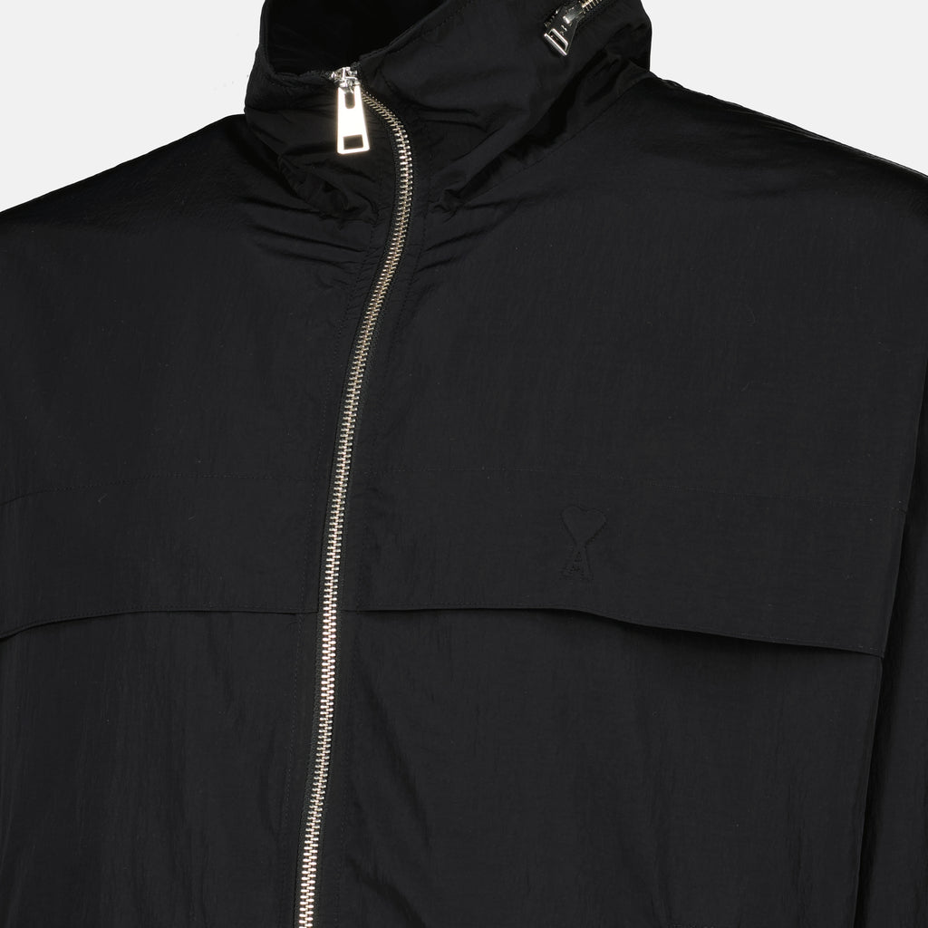 Image de l'article Blouson Ami de coeur en nylon noir de la marque Ami PARIS pour Homme - Saison Printemps-Été 2026 - Vue détaillée_1