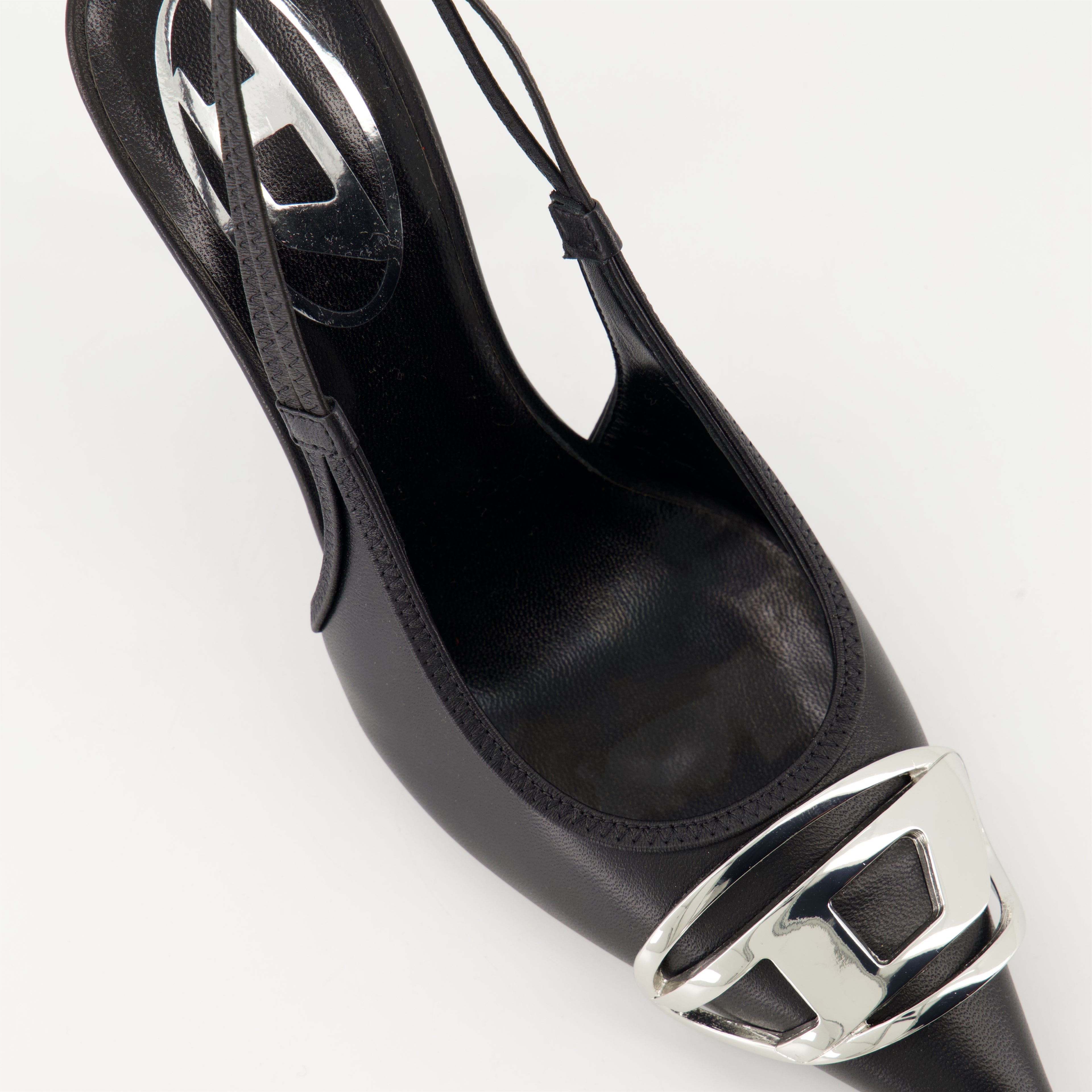 Sapatos de salto D-Venus Sapatos de Salto em Couro Diesel Preto Mulheres