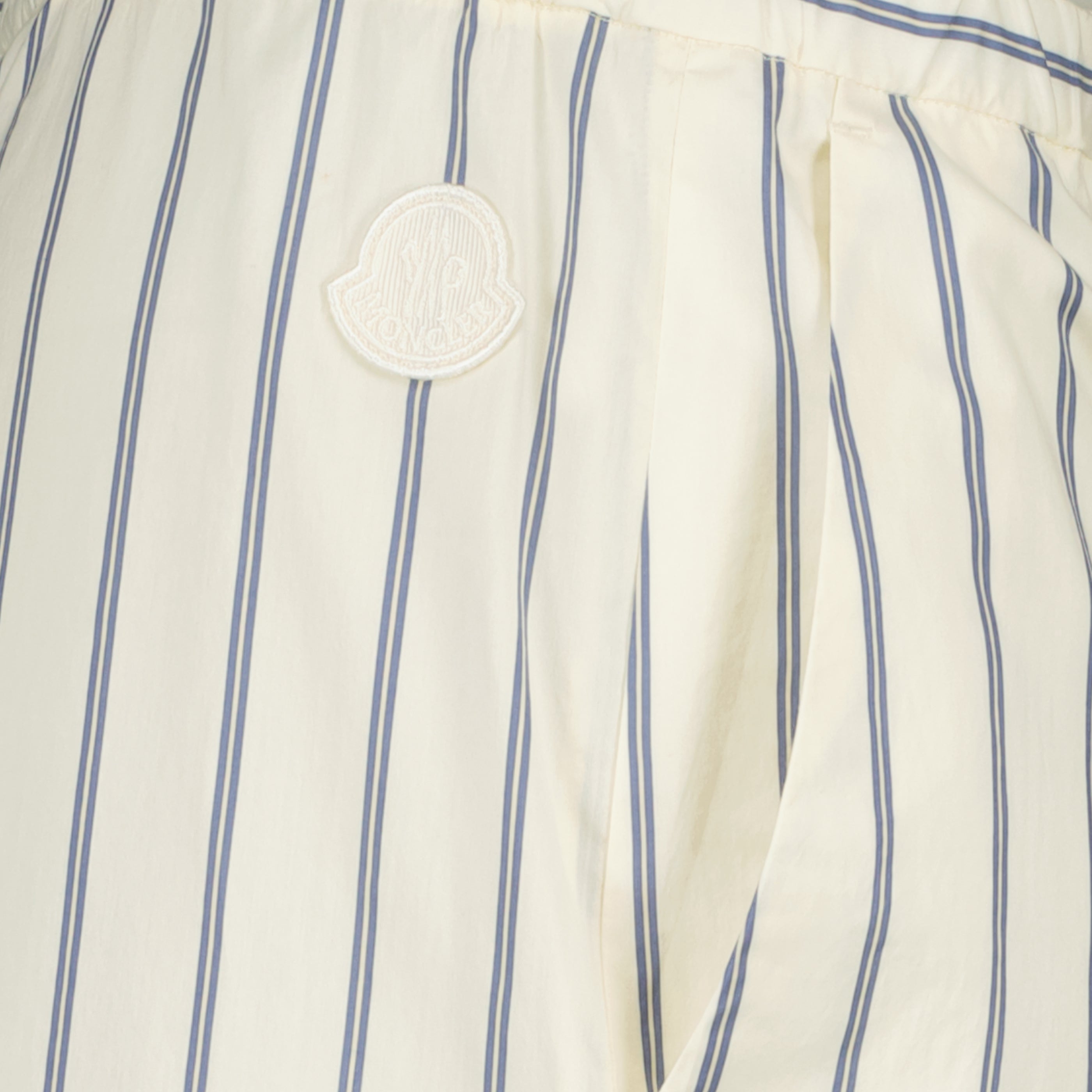 Pantalons Striped Cotton and Silk Pants Moncler Blanc Femme