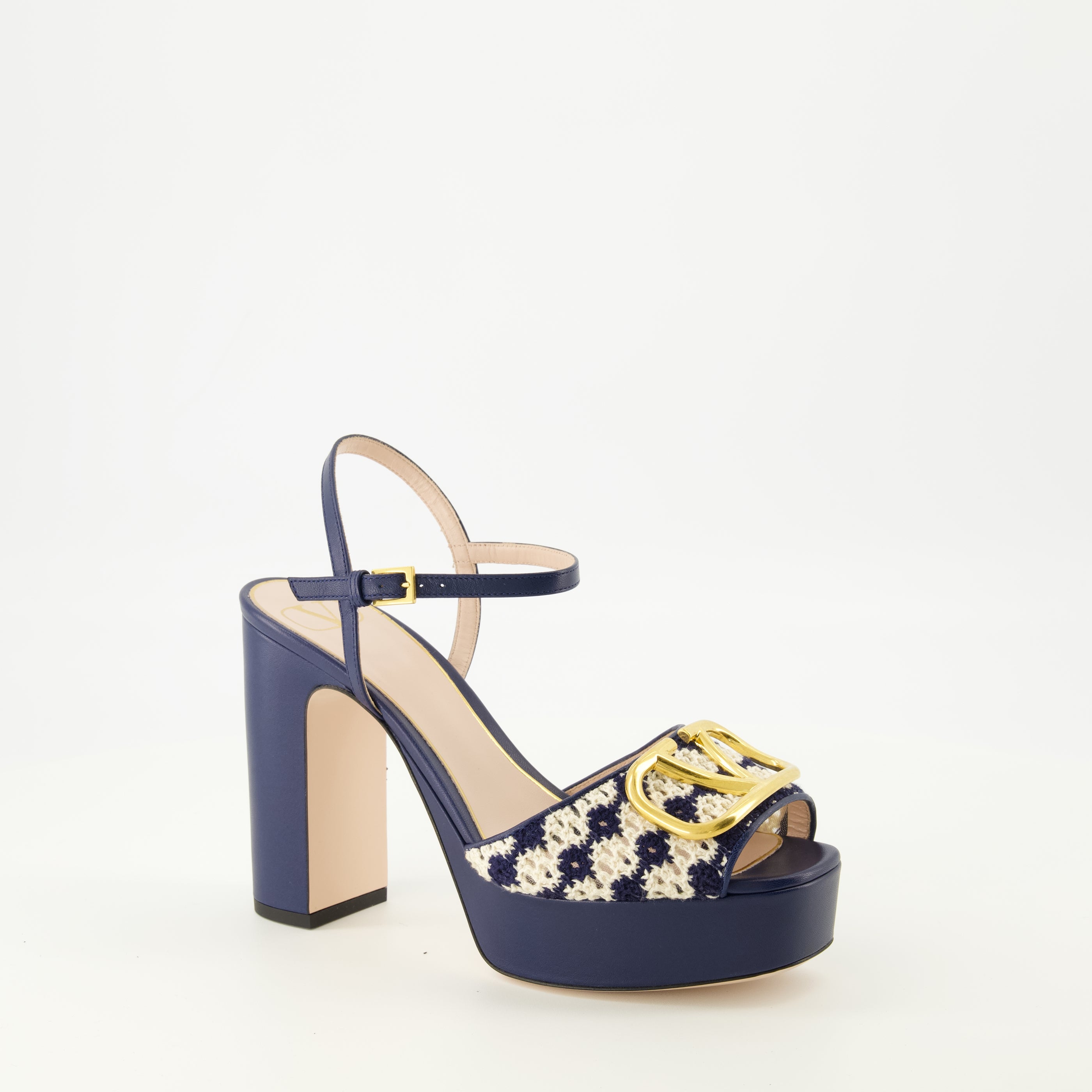 Chaussures ouvertes Sandales à talons VLogo bleu marine Valentino Garavani Bleu foncé Femme