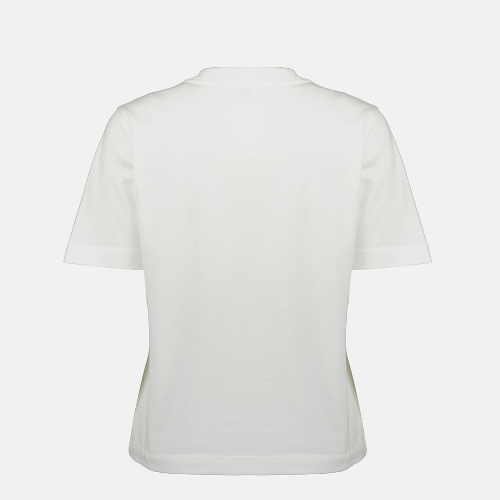 버버리 여성용 체크 로고 화이트 티셔츠 이미지 - 2026년 봄여름 - 뒷면 보기