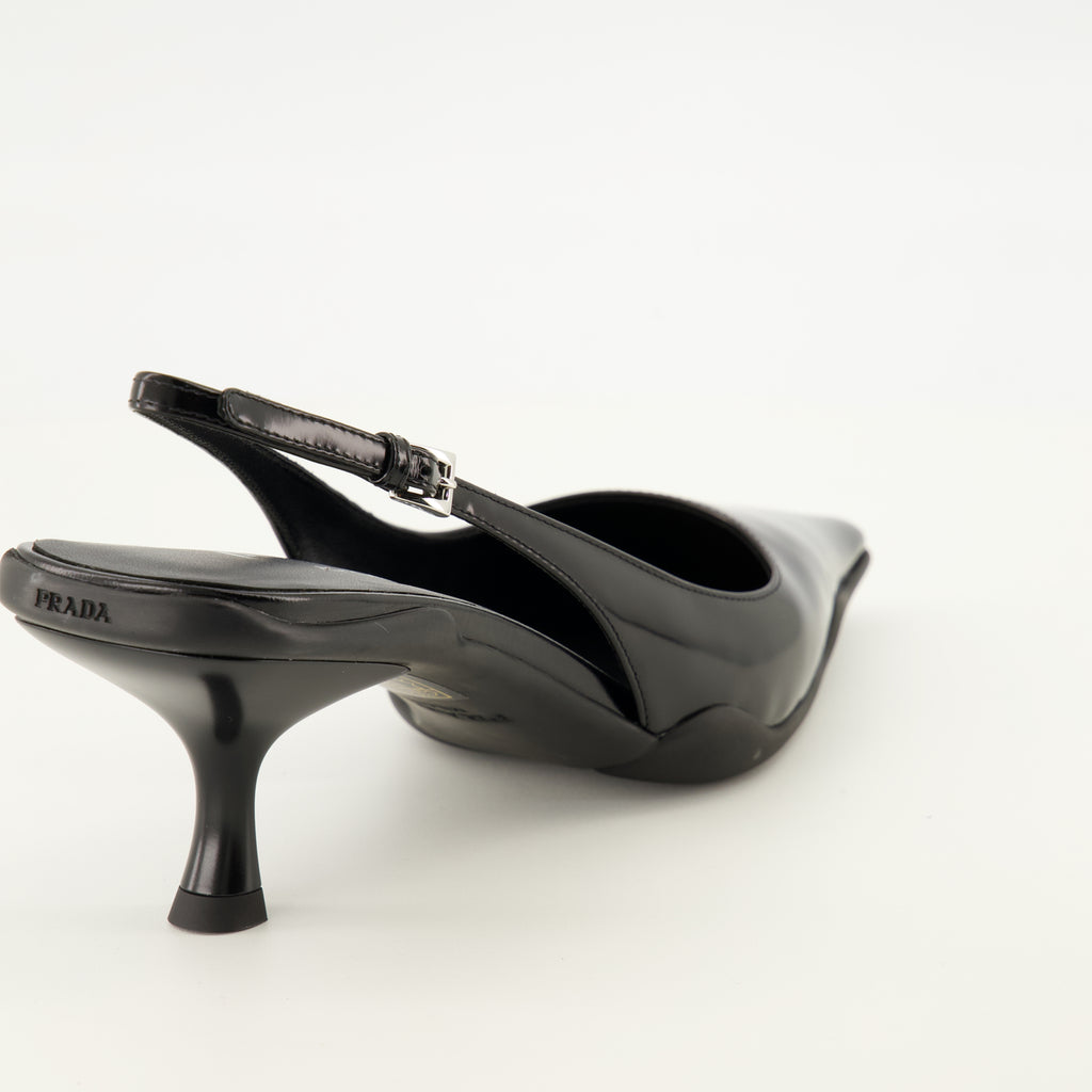 Escarpins Décolleté in Pelle Nera Prada Noir Femme