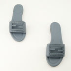 Chaussures ouvertes Mules Baguette in Pelle Blu Fendi Bleu Femme