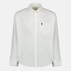 Image de l'article Chemise boxy AMI de coeur blanche de la marque Ami PARIS pour Homme - Saison Printemps-Été 2026 - Vue de Face