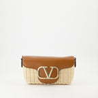 Handtaschen und schultertaschen Sac Locò en paille tressée Valentino Garavani Beige Femme