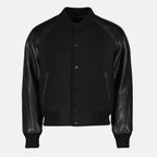 Image of the black two-tone bomber jacket by Givenchy for men - Spring-Summer 2026 - Front view