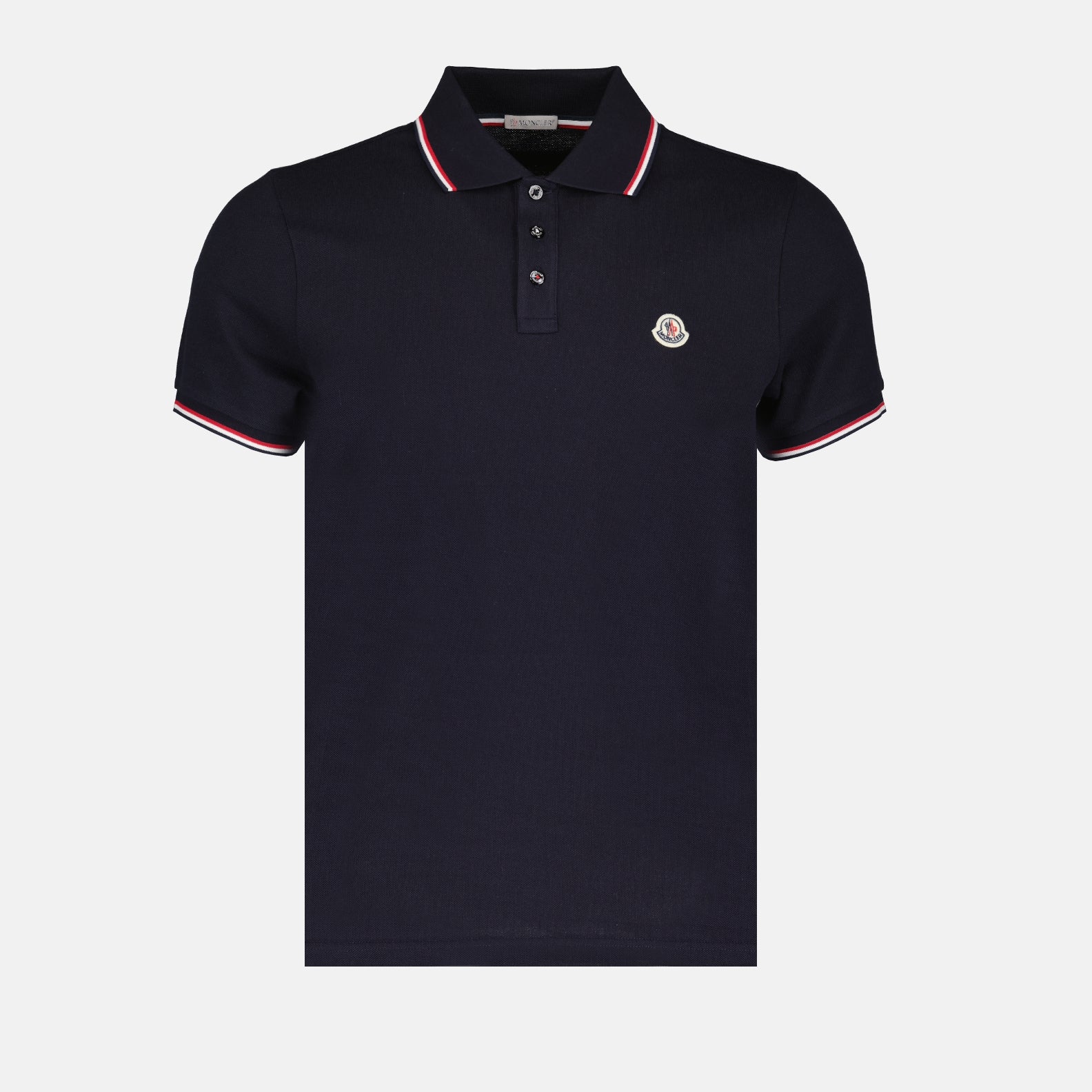 Polos Polo à liserés tricolores Moncler Bleu foncé Homme
