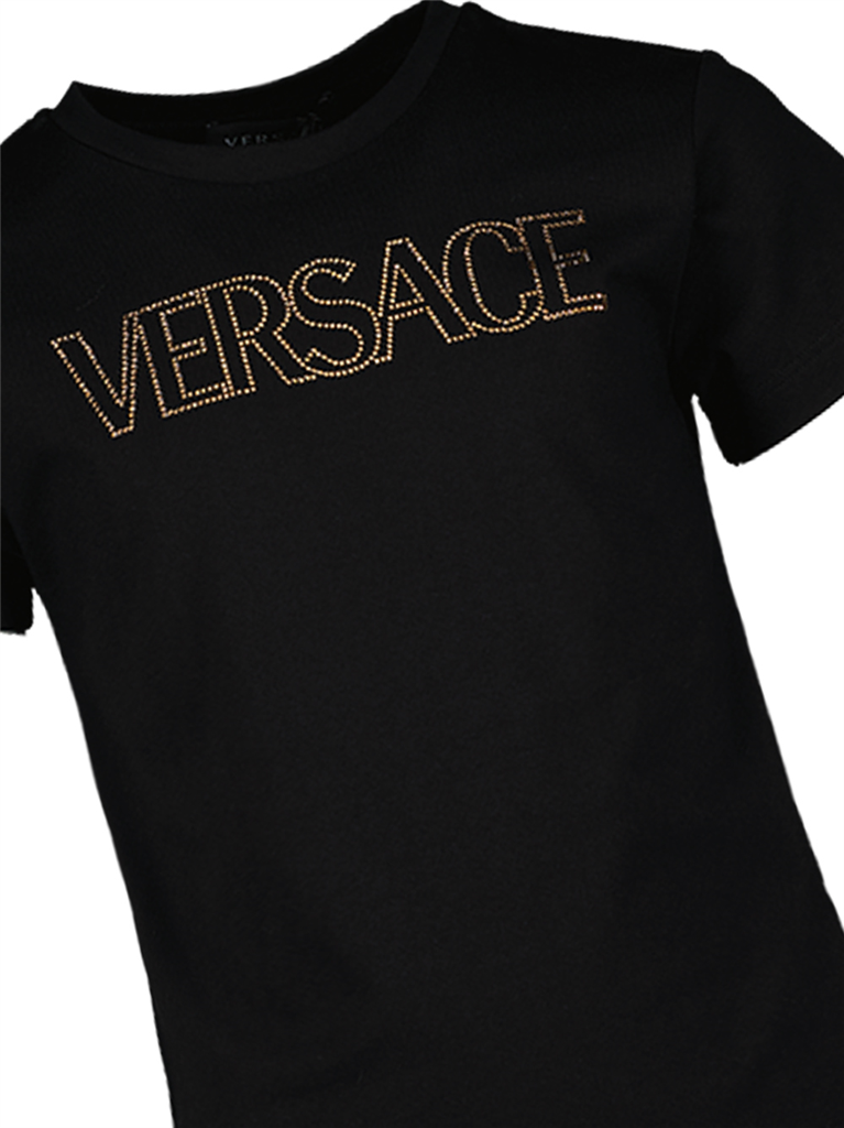 Vestuário T-shirt à logo strass Versace Preto Crianças