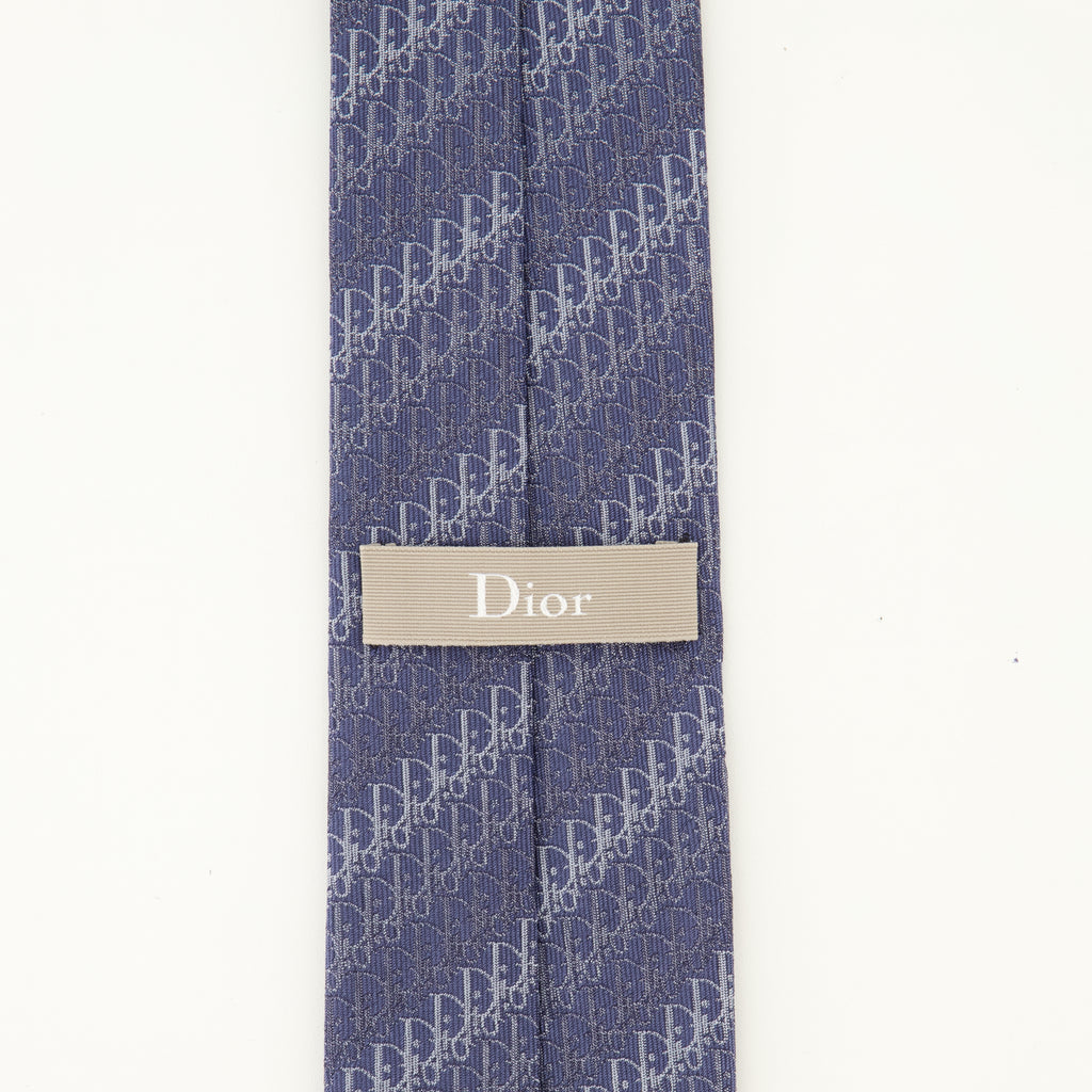 Écharpes, foulards et gants Corbata de seda azul Dior Oblique Dior Bleu foncé Homme