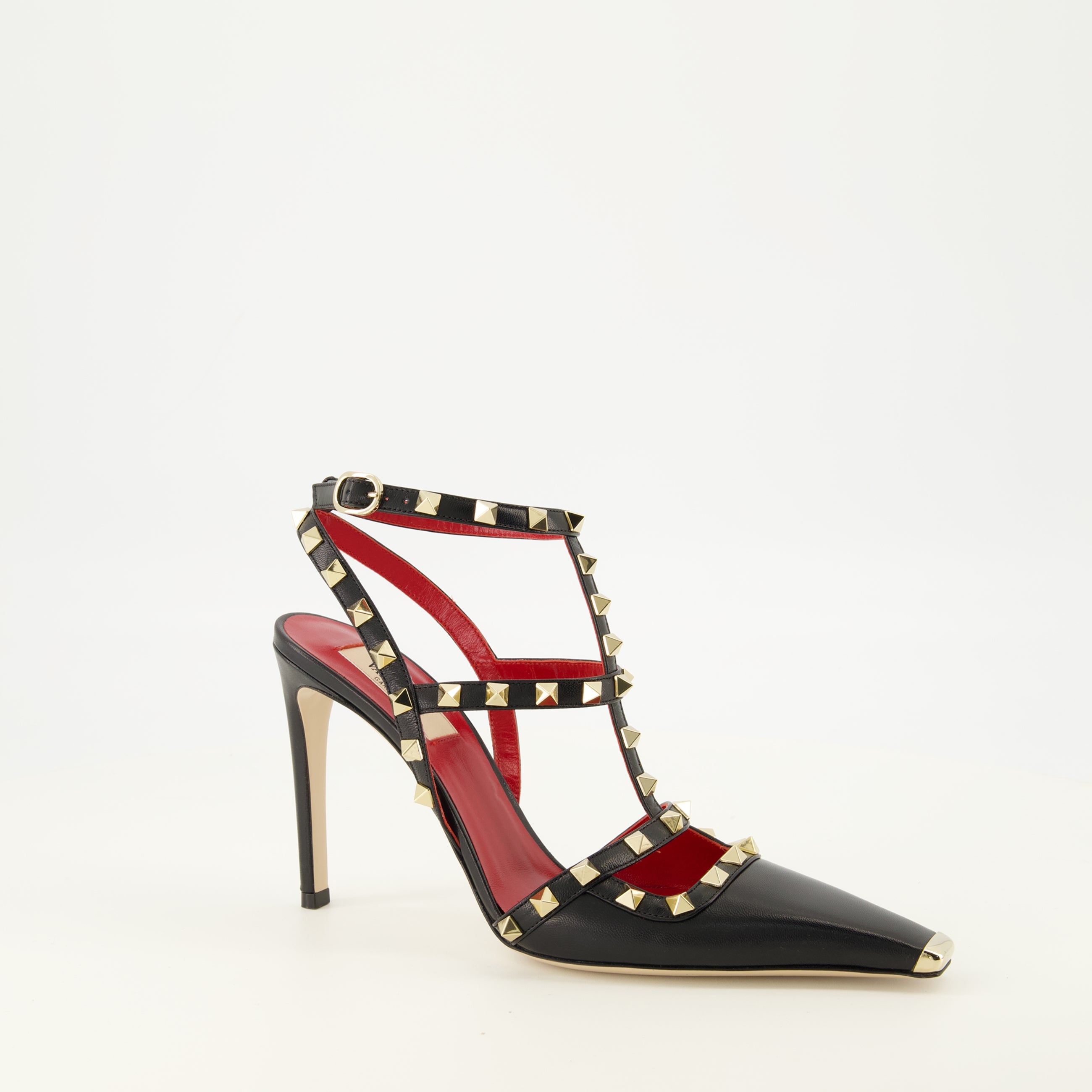 Escarpins Escarpins Rockstud en cuir noir Valentino Garavani Noir Femme