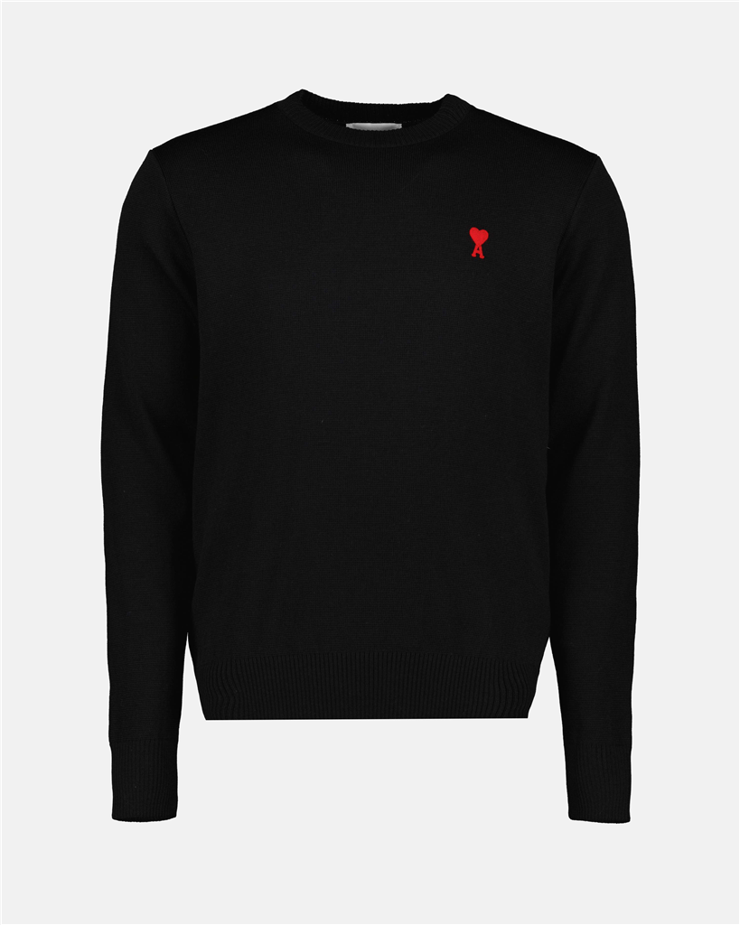 Maille Pull Ami de Coeur Ami PARIS Noir Homme