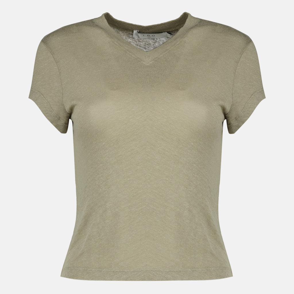 T-shirts T-shirt kaki en lin Iro Kaki Femme