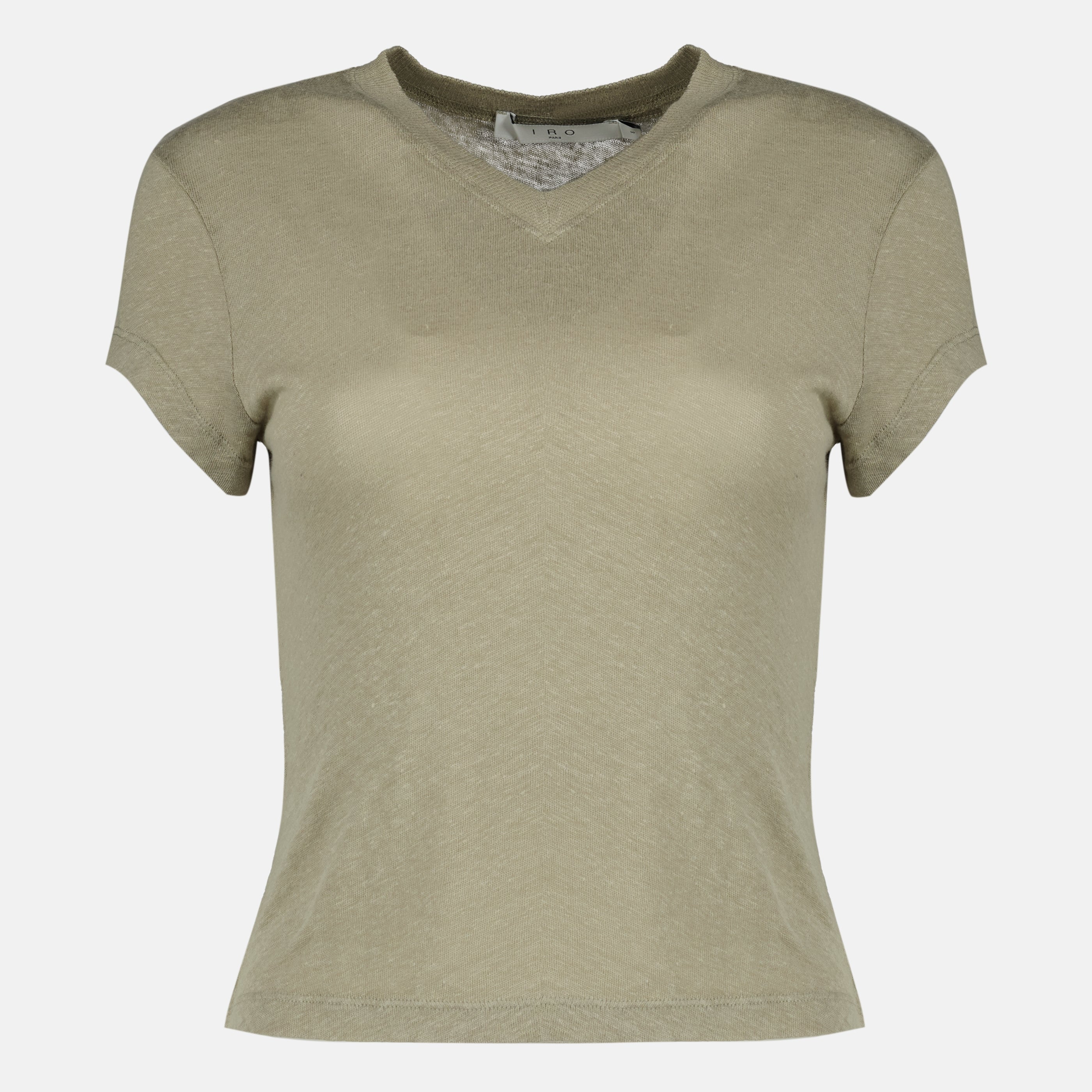 T-shirts T-shirt kaki en lin Iro Kaki Femme