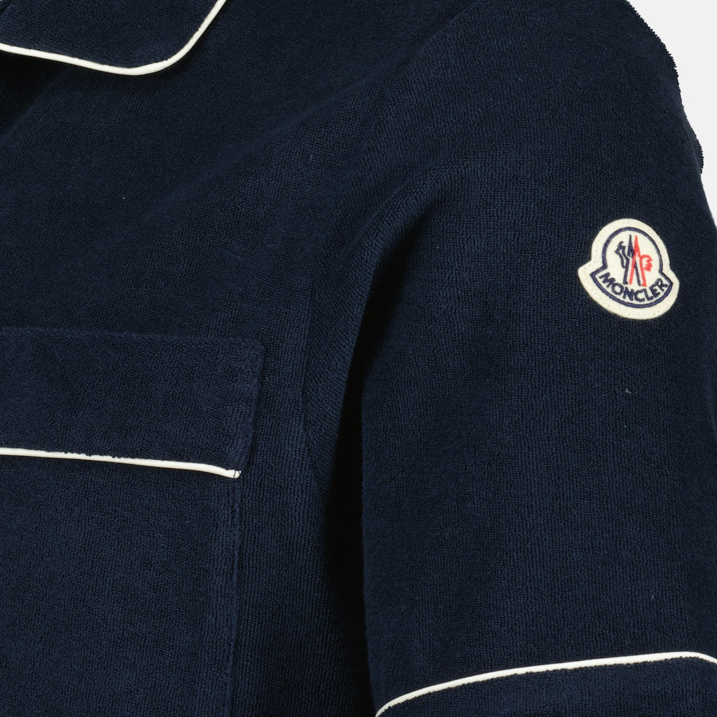 Polos Polo en coton éponge Moncler Bleu foncé Homme