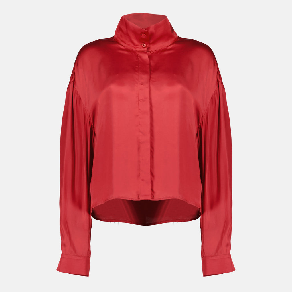 Chemises Chemise fluide à effet satiné rouge Iro Rouge Femme