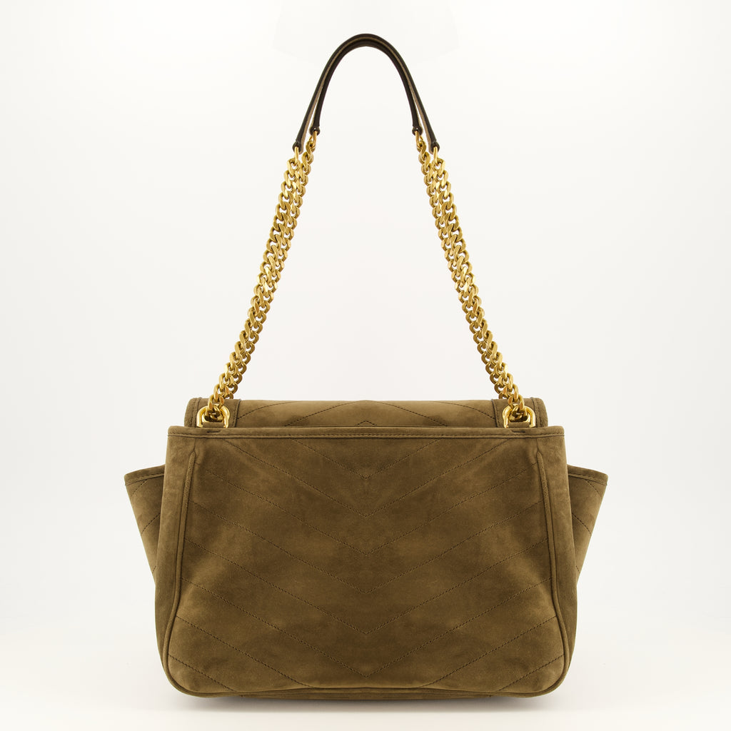 Sacs à main et épaule Niki Tripouch Suede Bag in Khaki Saint Laurent Kaki Femme