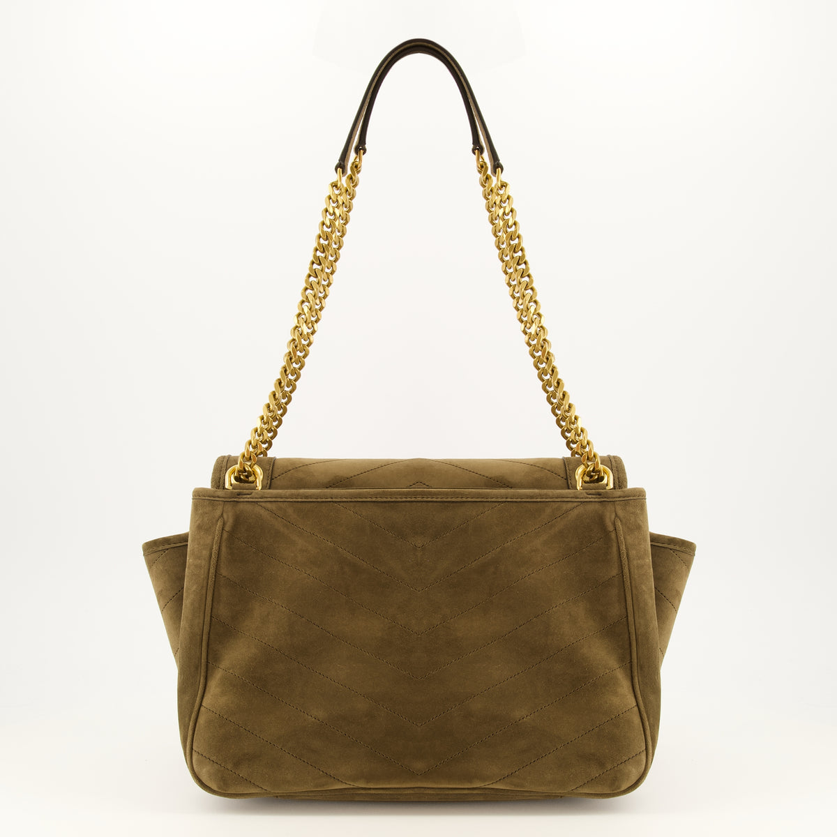 Sacs à main et épaule Niki Tripouch Suede Bag in Khaki Saint Laurent Kaki Femme