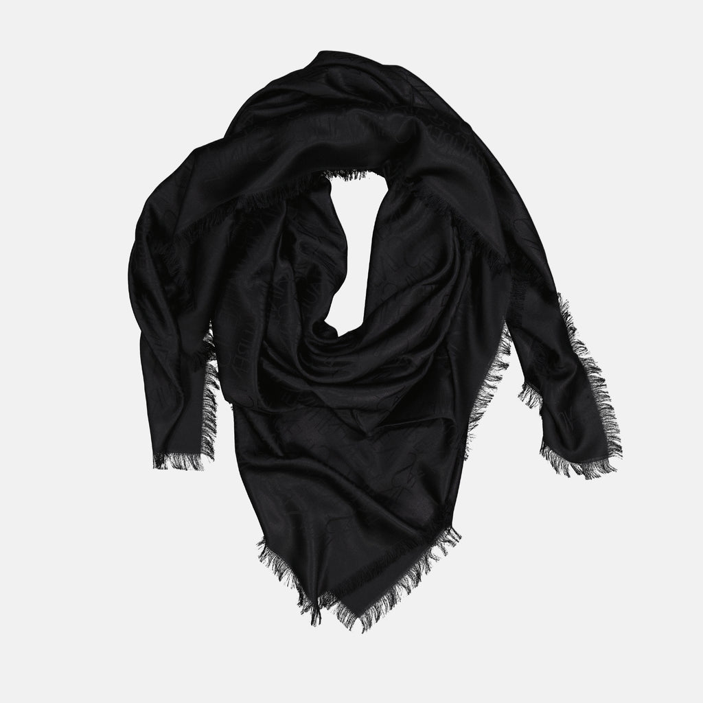 Bild des Seiden- und Wollquadrats von Saint Laurent für Männer - Herbst-Winter 2025 - Vorderansicht