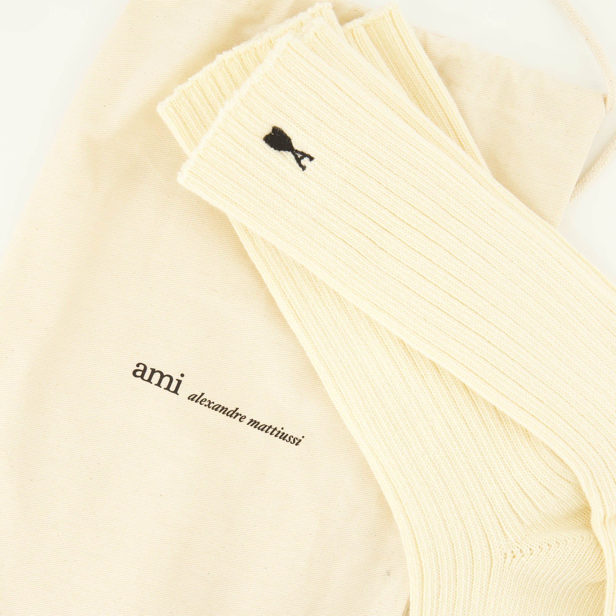 Sous-vêtements et homewear Lot de 3 chaussettes AMI de coeur en coton beige Ami PARIS Beige Unisexe