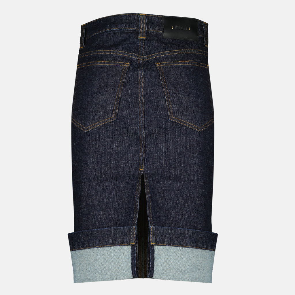 Bild des Kendra Denim-Bleistiftröckes der Marke Khaite für Frauen - Frühling-Sommer 2026 - Rückansicht