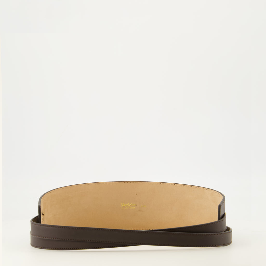 Ceintures ブラウンレザー ベルト Max Mara Marron Femme