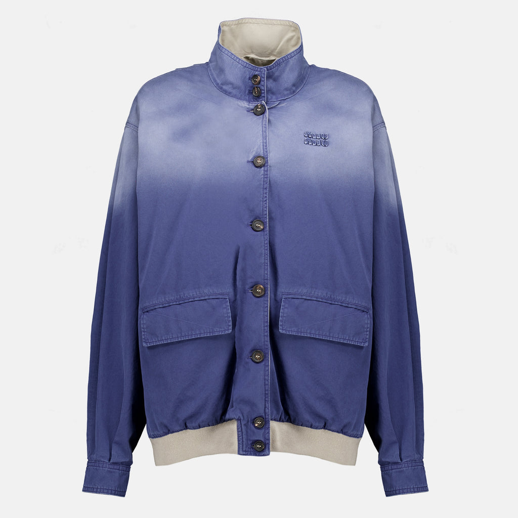 Vestes Blouson in Serge Invecchiato Blu Navy Miu Miu Bleu foncé Femme