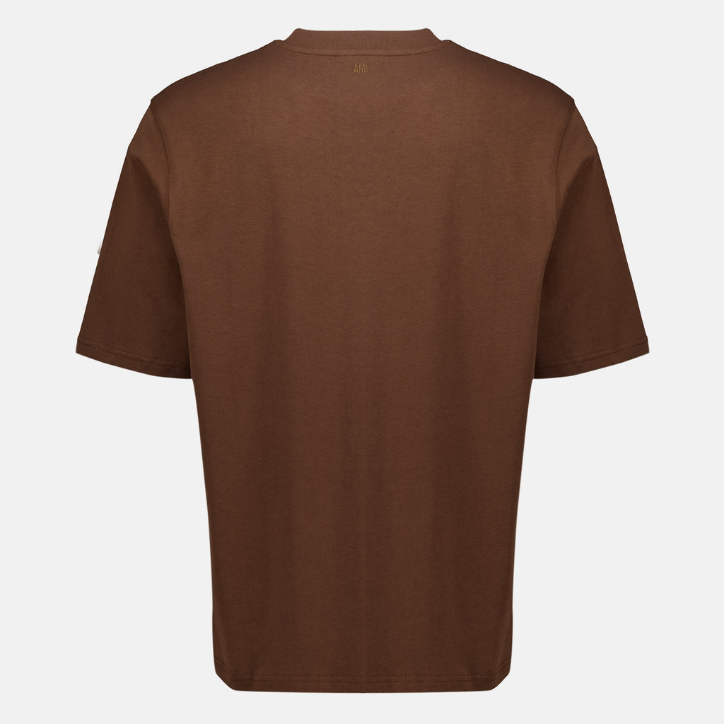 T-shirts Braunes Baumwoll-T-Shirt Ami PARIS Marron Unisexe