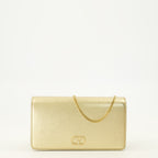 Sacs à main et épaule Clutch em Couro Laminado VLogo Valentino Garavani Doré Femme