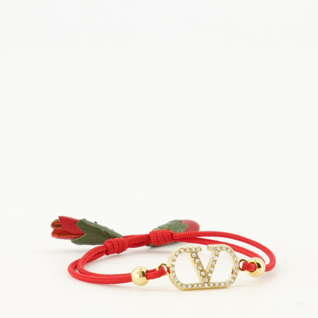 Immagine del bracciale Vlogo con cordino rosso del marchio Valentino Garavani per Donna - Stagione Primavera-Estate 2026 - Vista Dettagliata_2