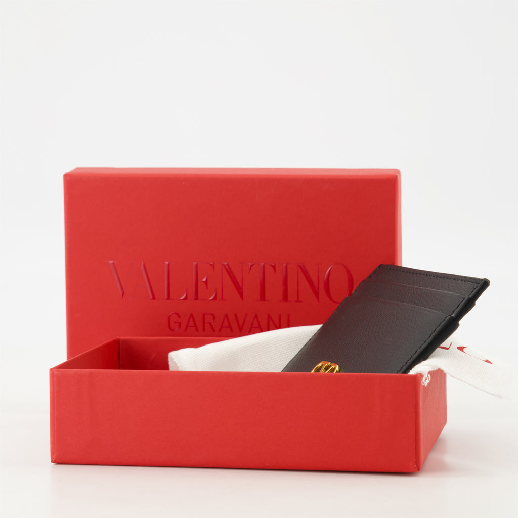 スモールレザーグッズ VLogoカードホルダー Valentino Garavani 黒 Femme