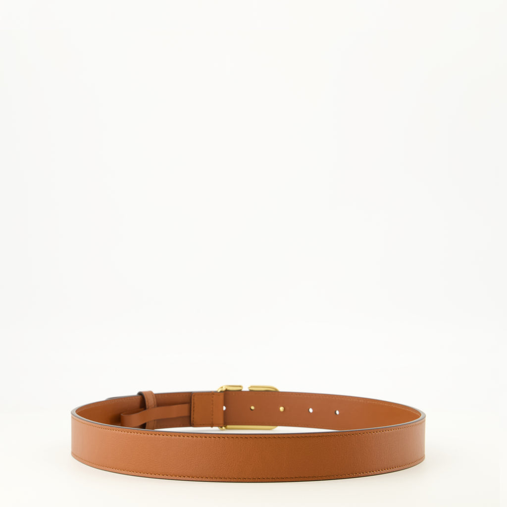 Ceintures VLogo Brown Leather Belt Valentino Garavani Marron Femme