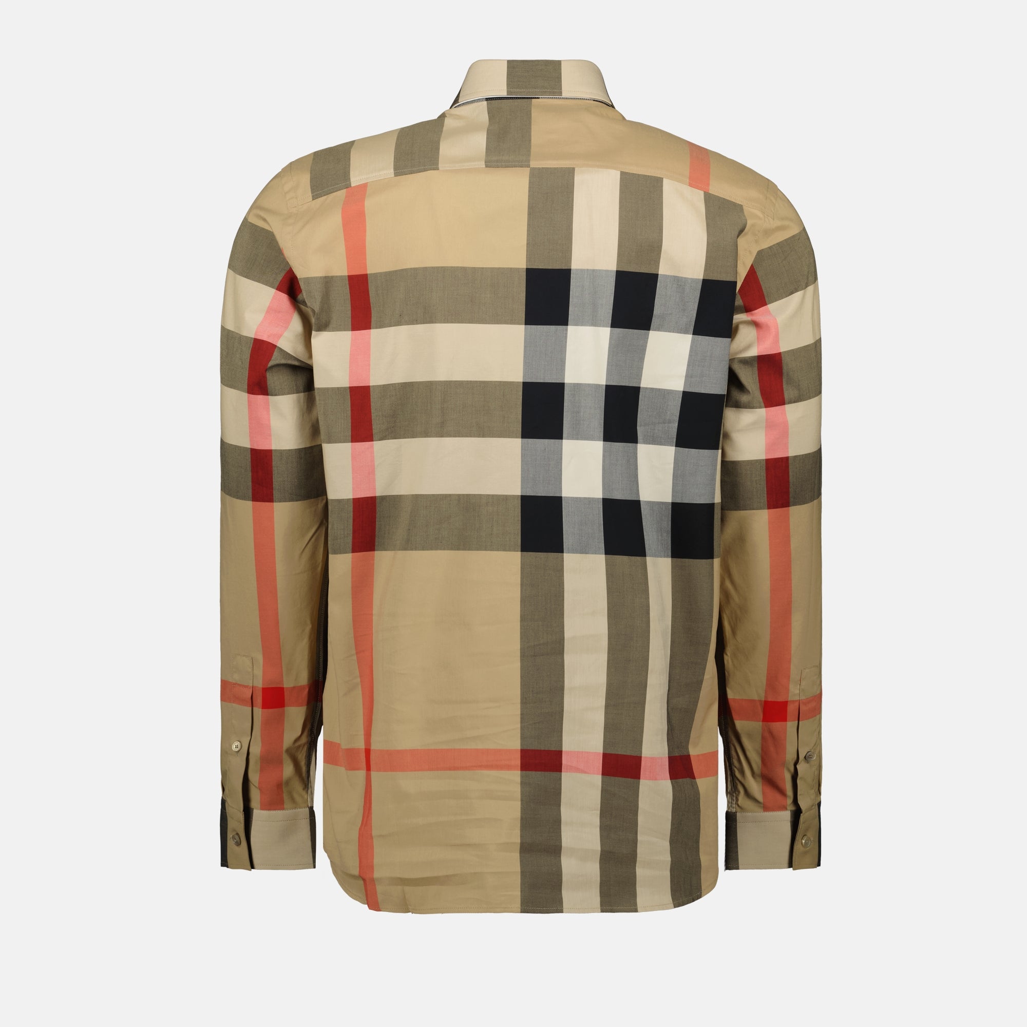 Camisas Camisa à Geométrico em Xadrez Burberry Bege Homme
