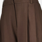 Pantalons Braune weite Baumwollhosen Iro Marron Femme
