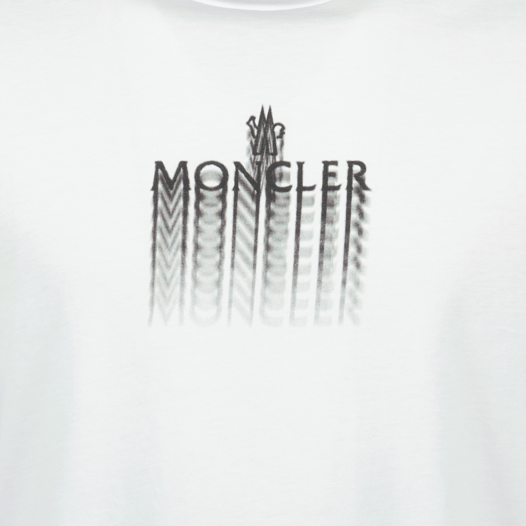 T-shirts T-shirt à logo délavé Moncler Blanc Homme