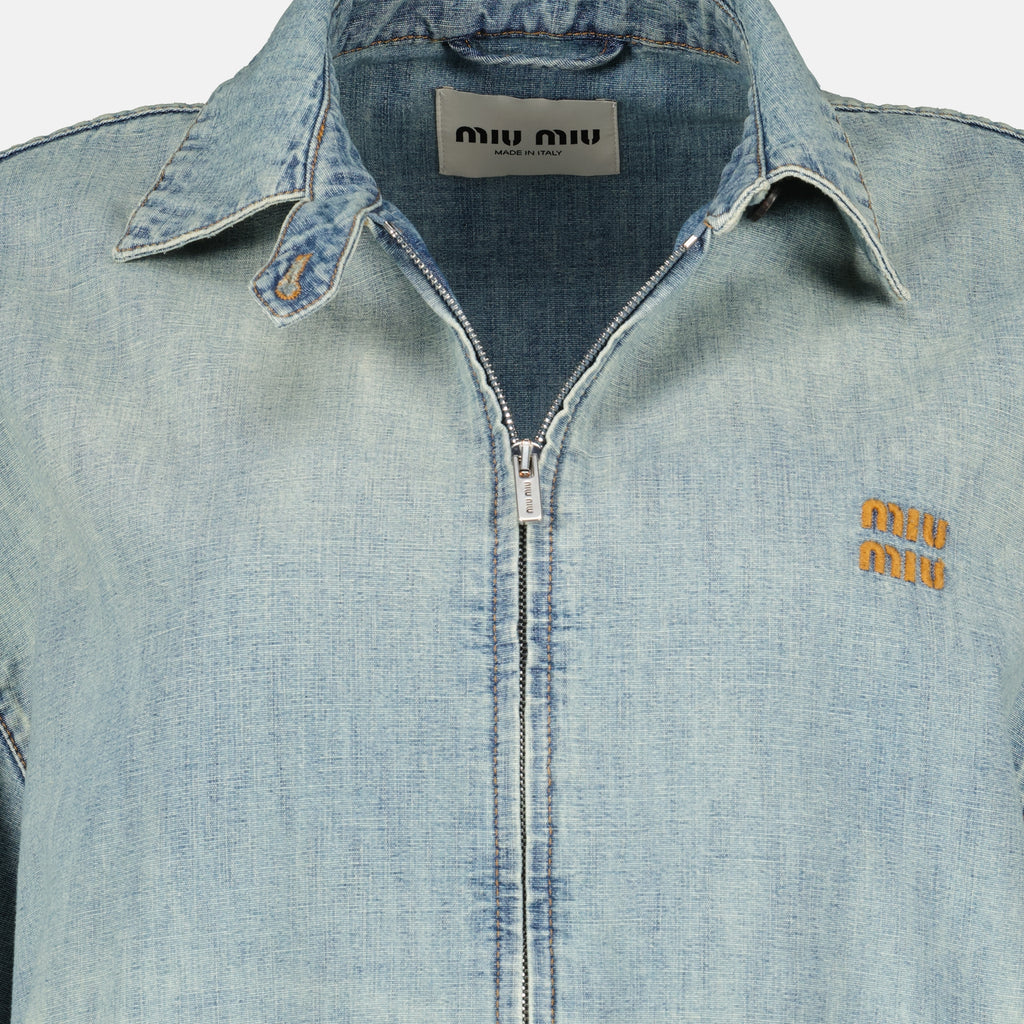 Image de l'article Veste en jean bleu de la marque Miu Miu pour Femme - Saison Printemps-Été 2026 - Vue détaillée_2