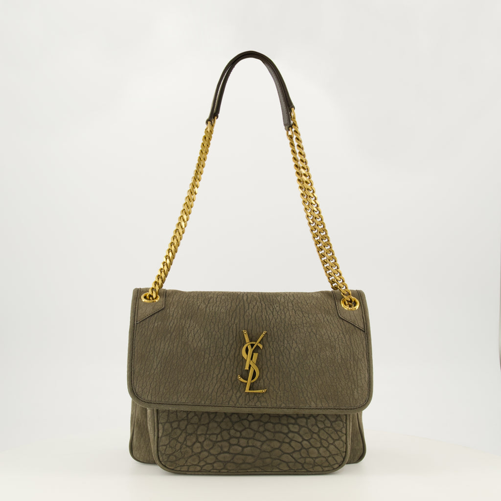 Sacs bandoulière ニキ クロコエフェクト ブラウン レザー バッグ Saint Laurent Kaki Femme