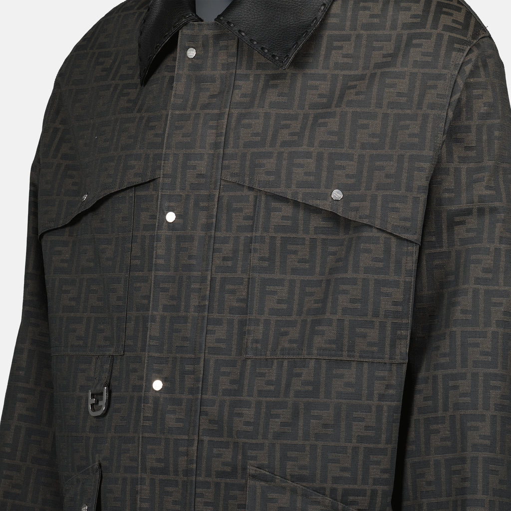 Coats FF Print Jacket Fendi Brown Homme