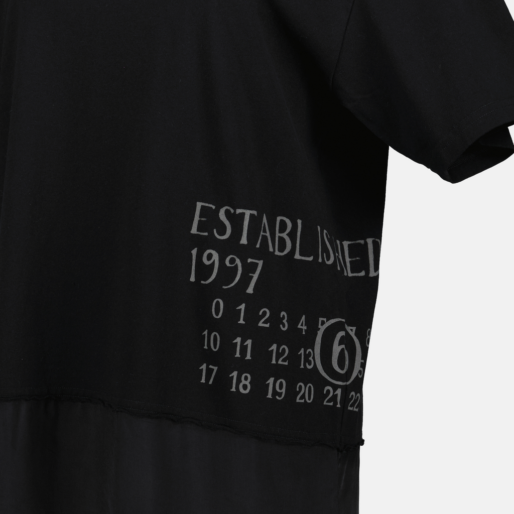 Vestidos Vestido T-Shirt Impresso Mm6 Preto Femme