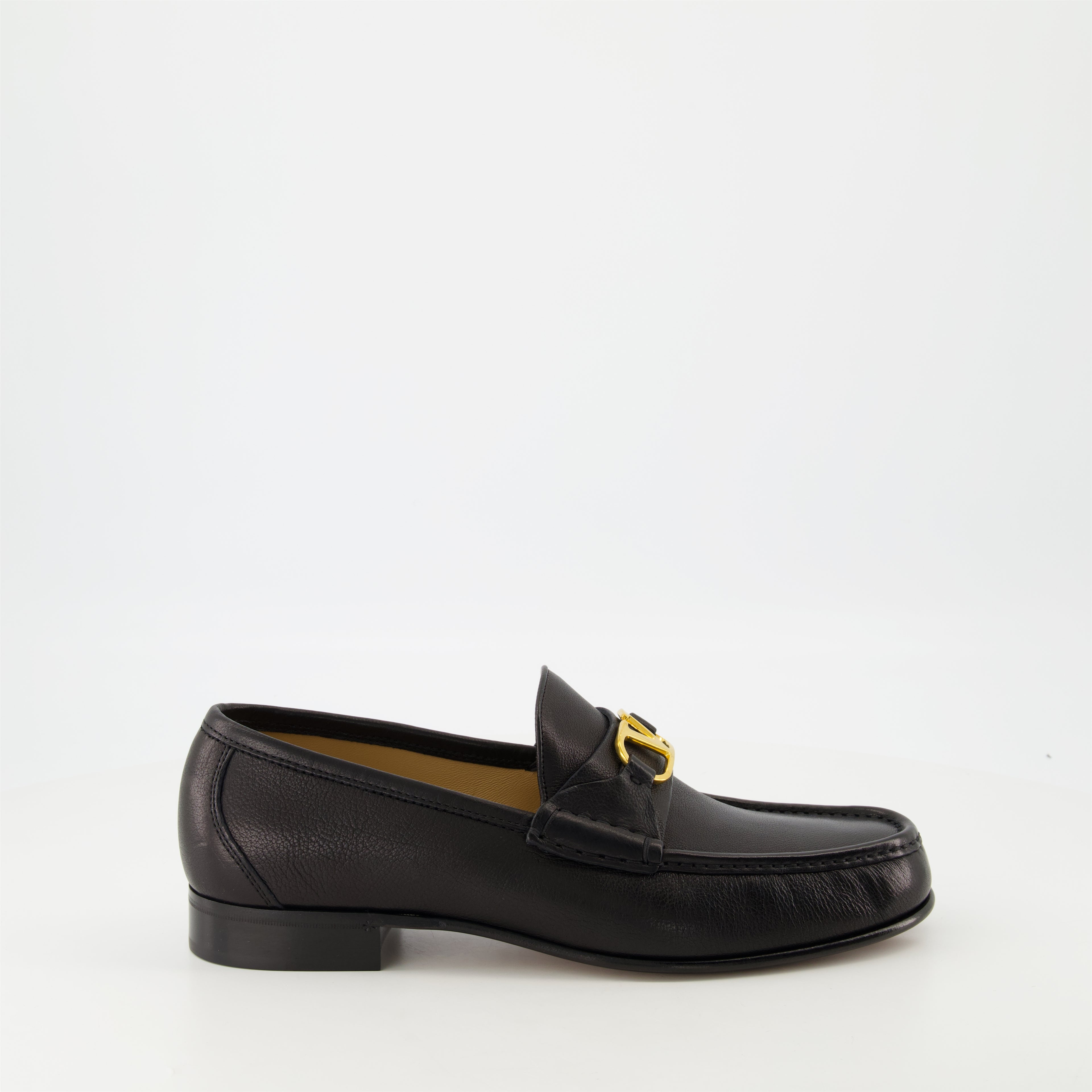 Mocassins Mocassini in Pelle Nappa Nera VLogo Valentino Garavani Noir Homme